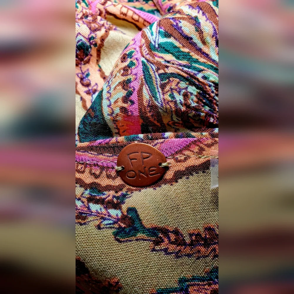 Free People One "ALOHA" Flowy PALLAZO High Waist Pants L Large - Picture 4 of 10